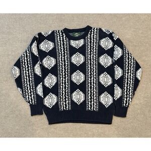 Jantzen Vintage 90s Knit Pullover Sweater USA Made Mens Size Medium Grandpa